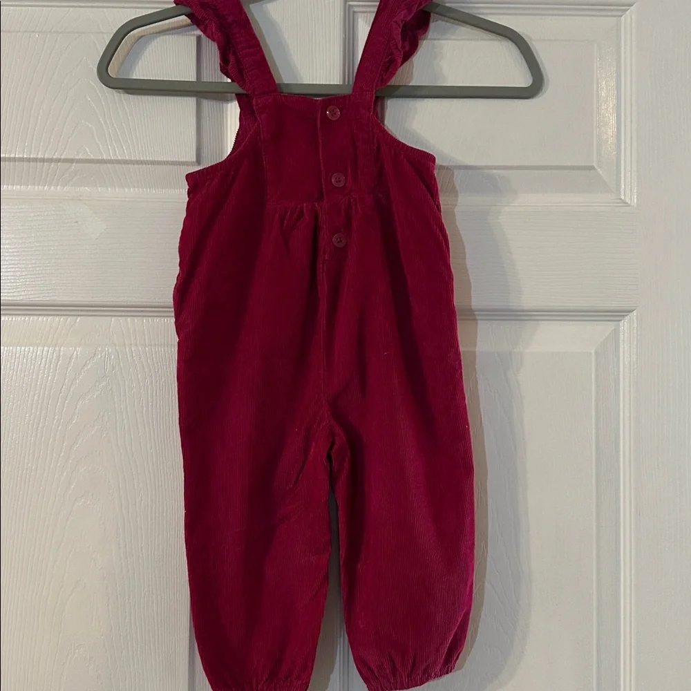 Carters dark pink corduroy overalls 18m